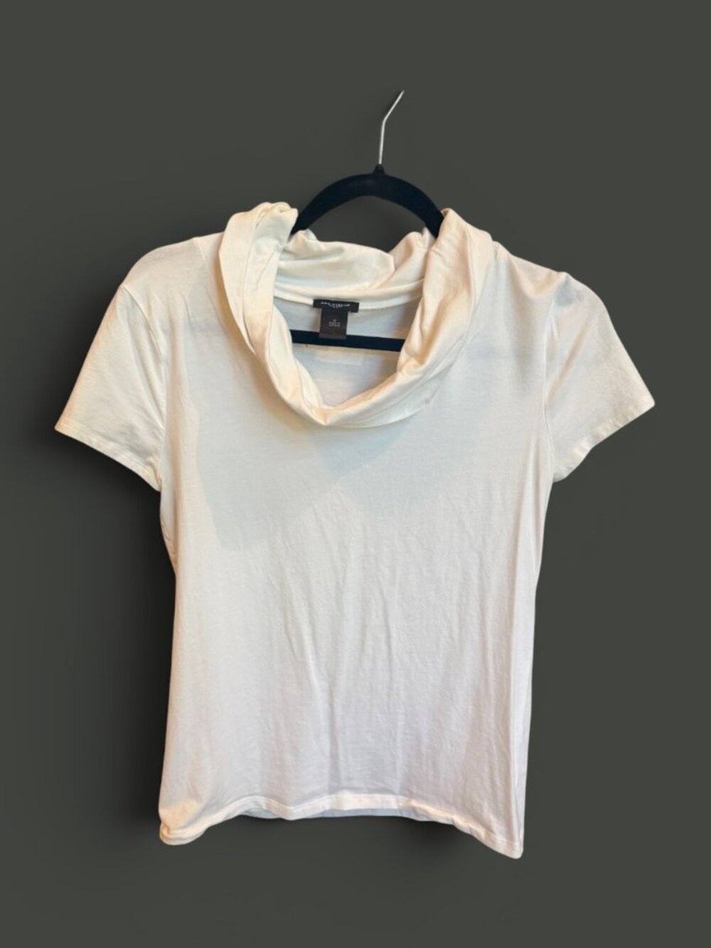 Ann Taylor White Cowl Neck Short Sleeve Top Size Medium